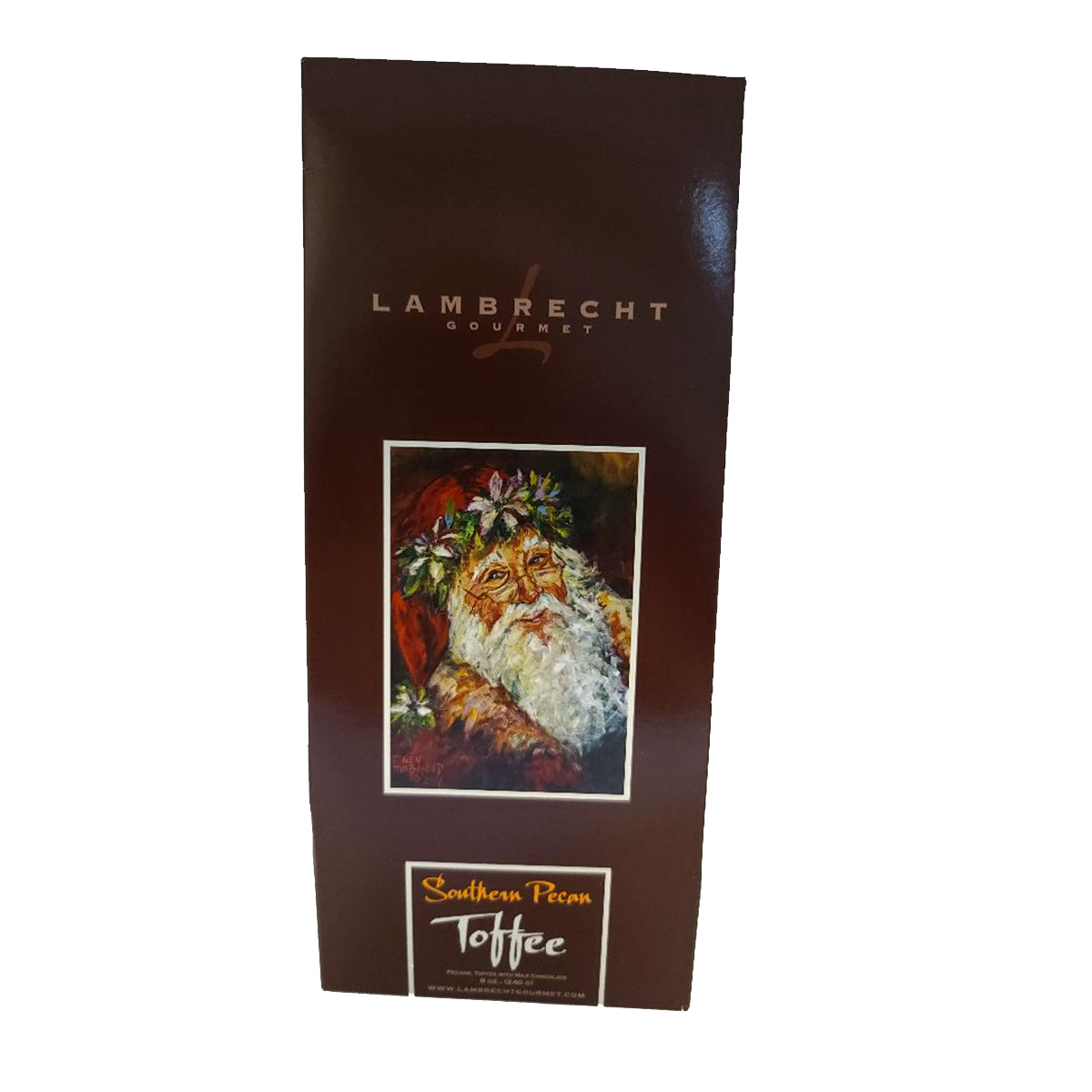 Lambrecht Gourmet Southern Pecan Toffee 8 oz Santa Box