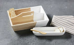 White Two-Tone Tray & Dish Set