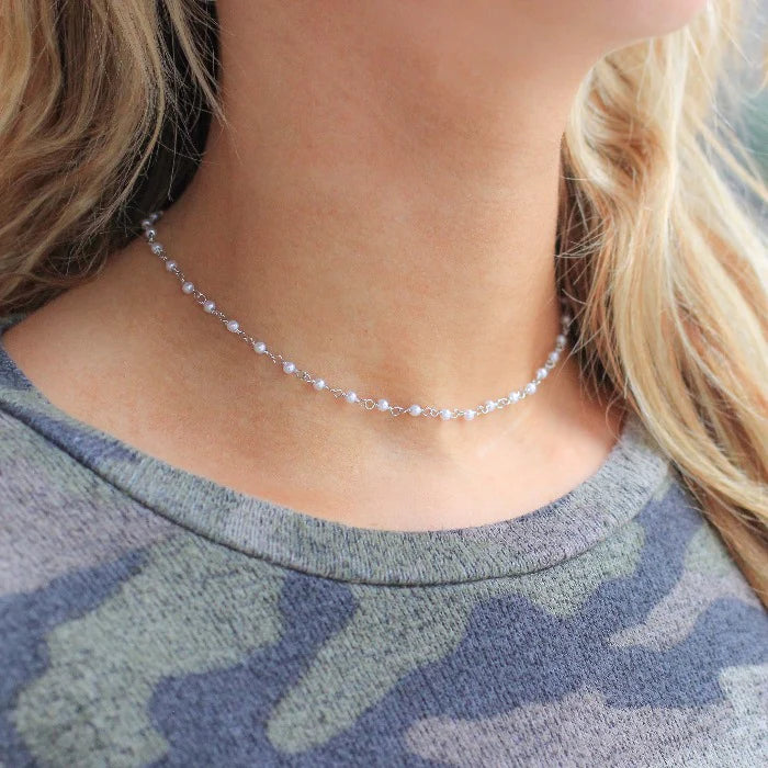 Mini Pearl Coker in Silver