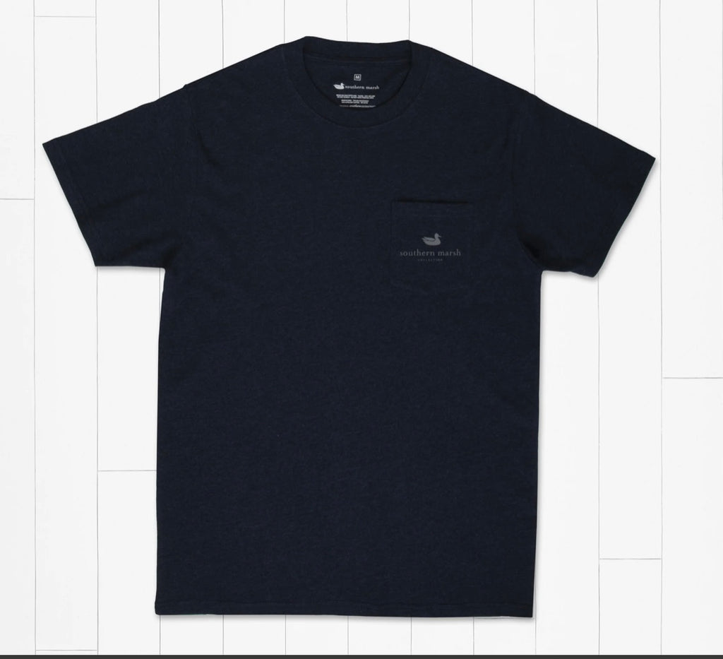Southern Marsh Color Bars Tee in Washed Lunar
