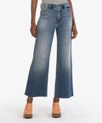 Kut Meg High Rise Wide Leg Raw Hem Denim Jeans
