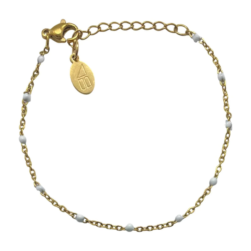 Felix White Bead Bracelet