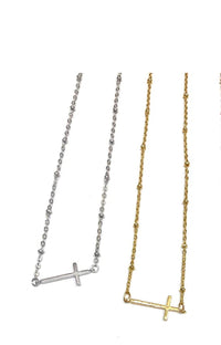 Heavenly Cross Choker in Gold and Silver