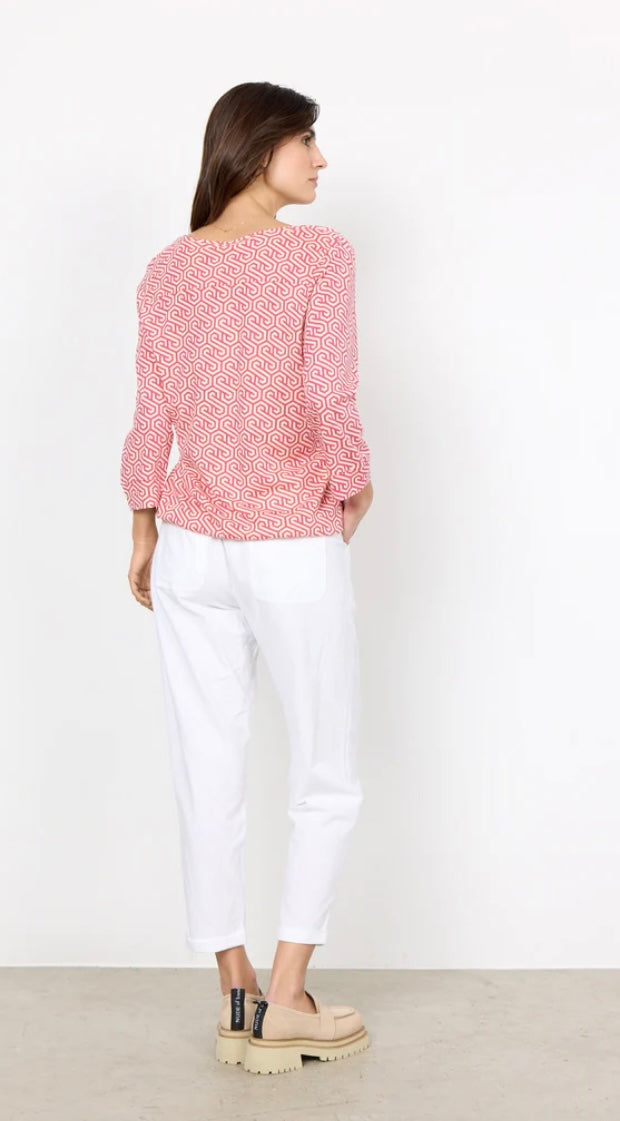 Felicity Pink/Cream Print Top