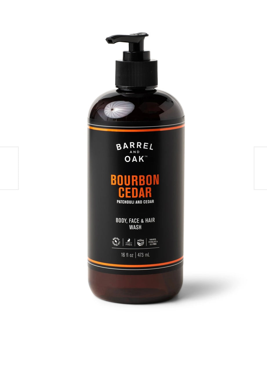 Barrel & Oak Bourbon Cedar Body, Face & Hair Wash