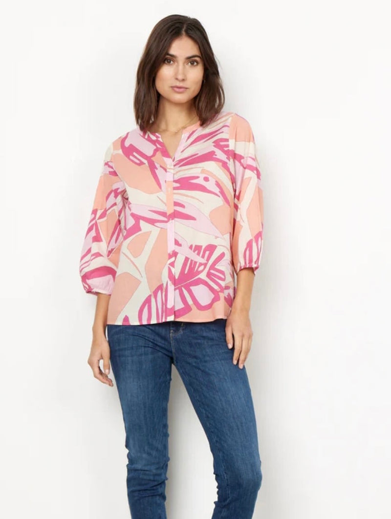 Katherine Pink Tropical Print Top
