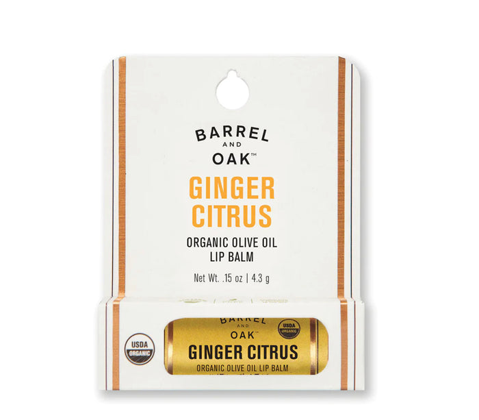 Barrel & Oak Olive Oil Lip Balm- Ginger Citrus